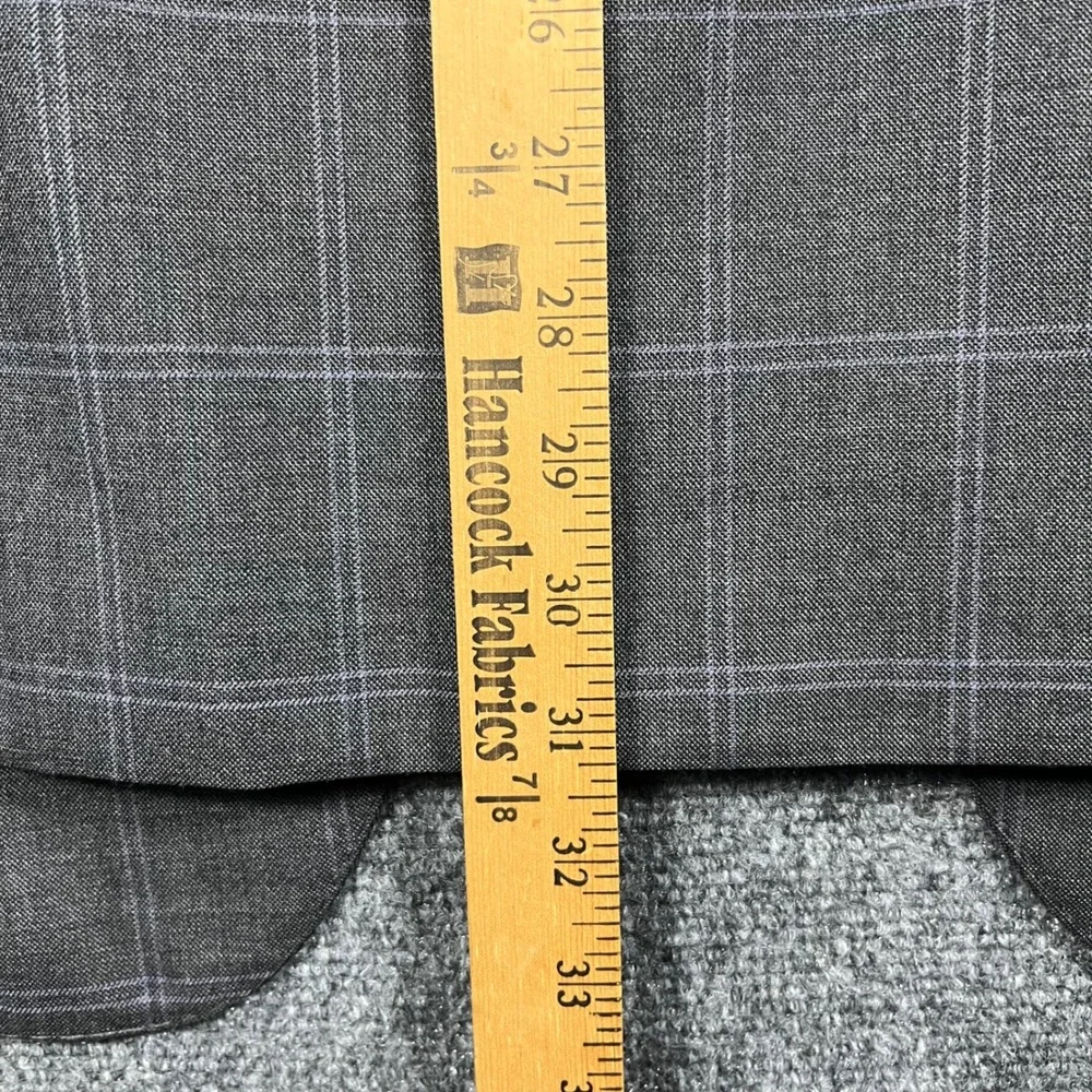 J. Hilburn 2 Piece Suit Mens 49 Grey Windowpane Vitale Barberis Canonico Wool